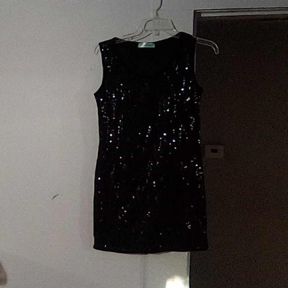chris & Carol black sleeveless dress size Small